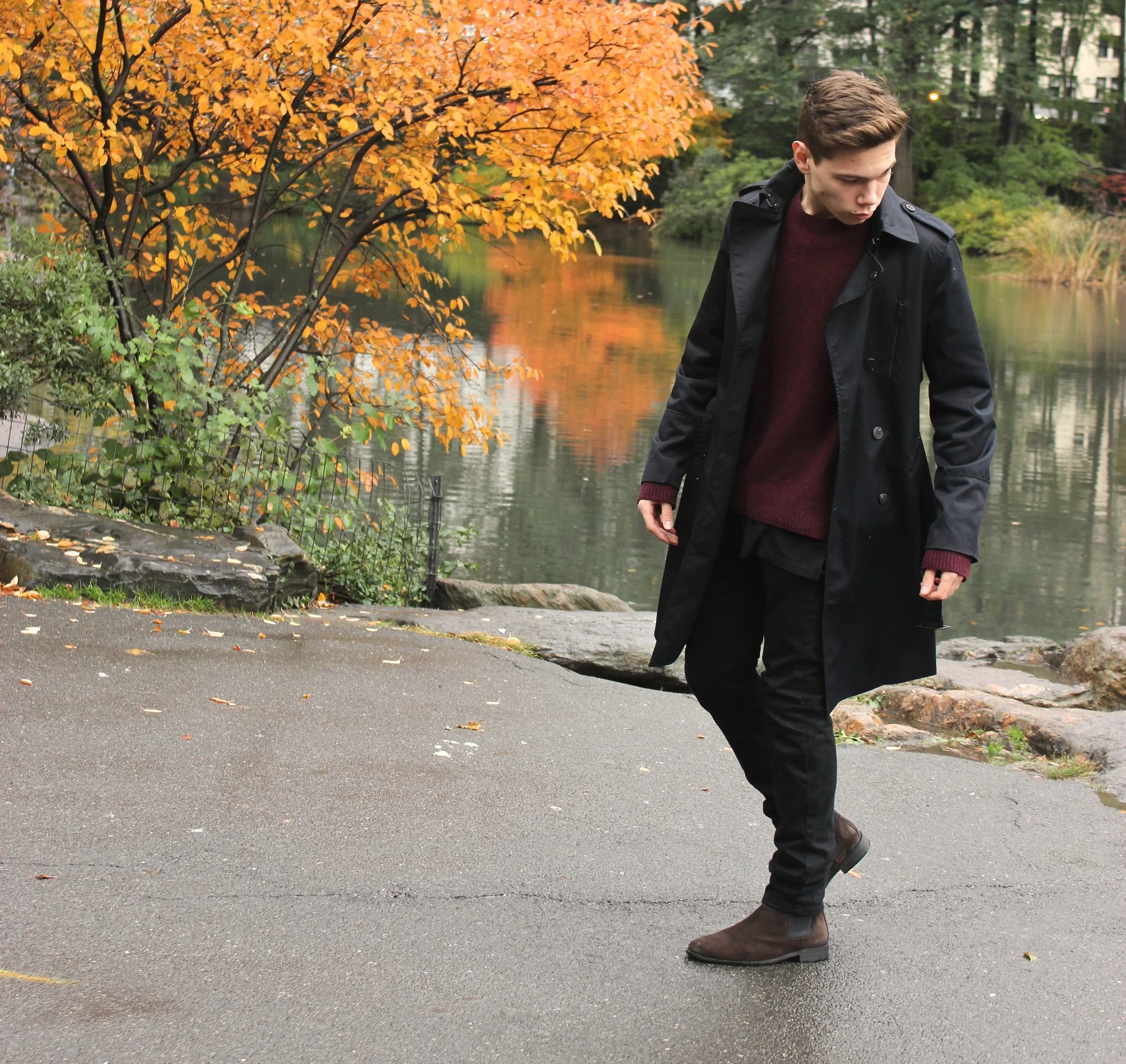 H&M Jacket and boots, Margiela sweater, topman jeans. 