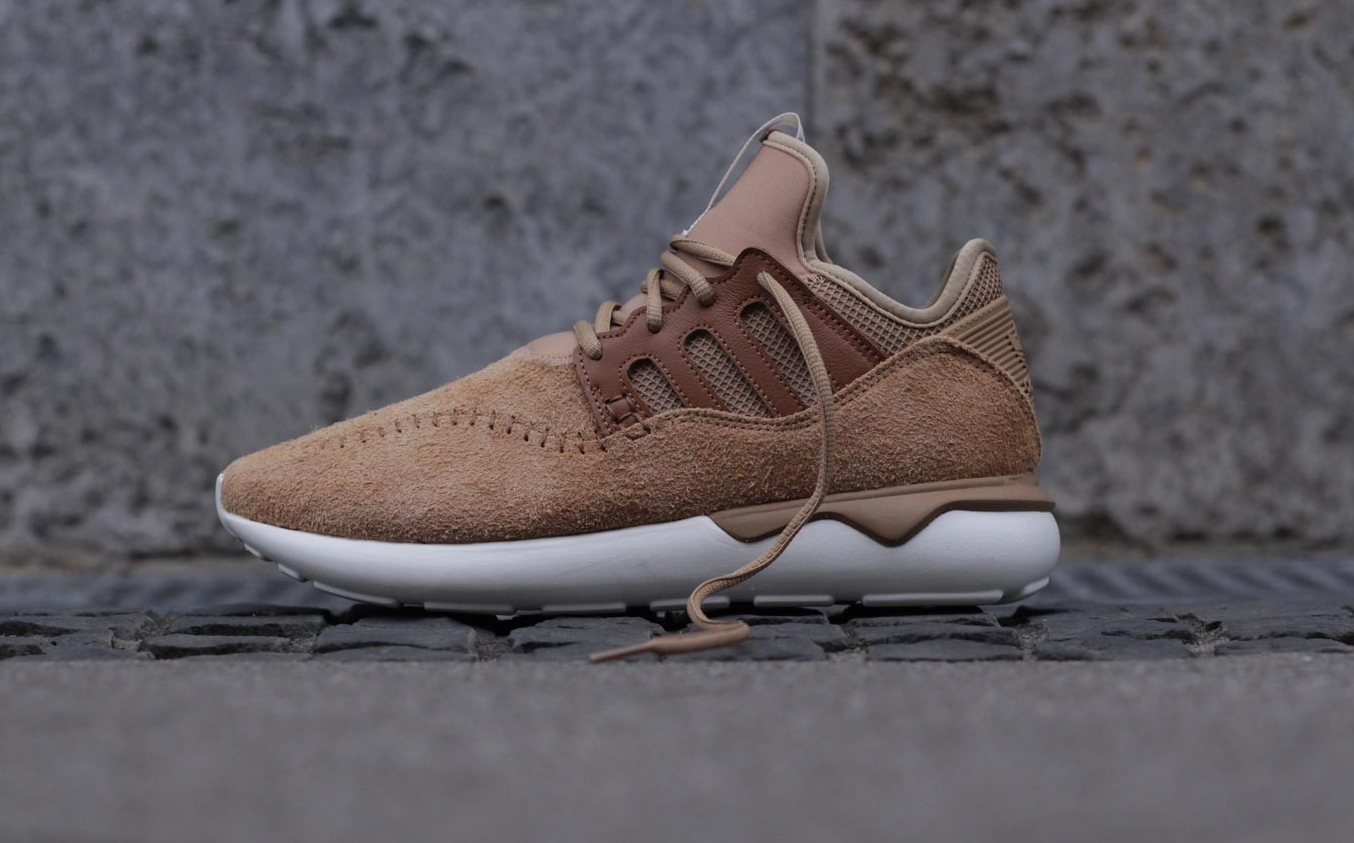 The Adidas Moc Tubular comes in Brown, Black and Blue.