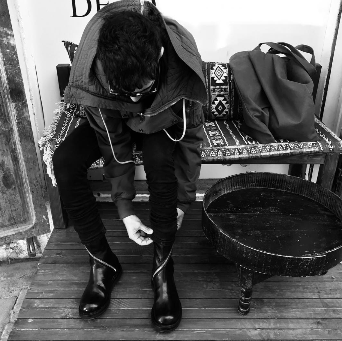 rick owens spiral zip boots