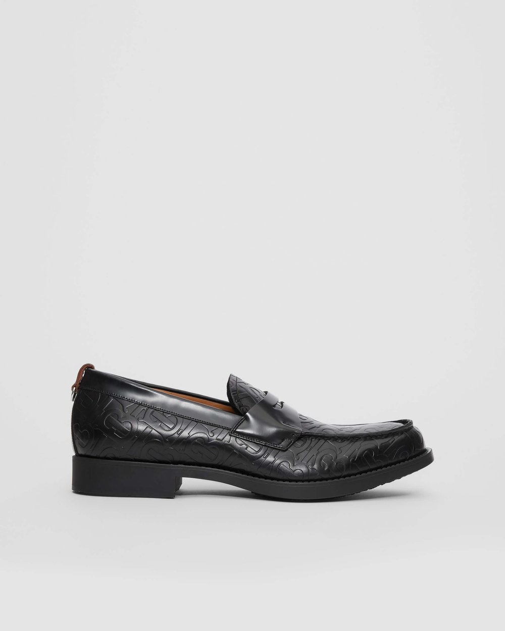 BURBERRY Emile Penny Loafer Black Embossed Leather Burberry Black Croc Emile G Loafers Burberry main image 4