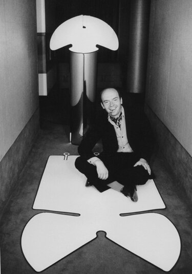  Bellini with his Chiara lamp, 1972. 