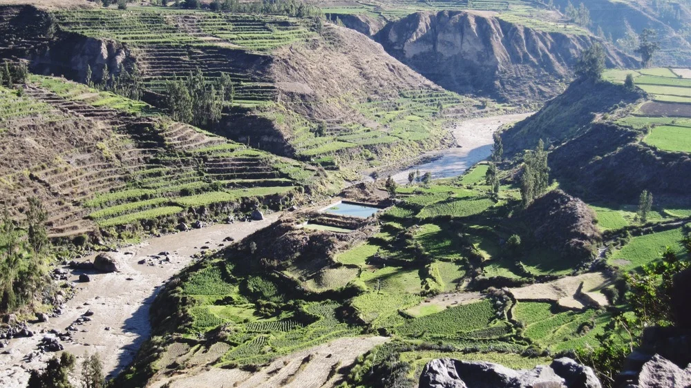 Colca River and a view of the valley