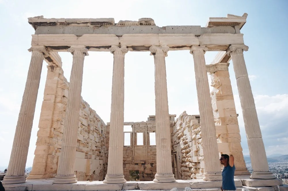 The Temple of Athena Nike and our fearless guide