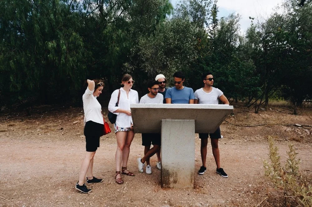 The tour group, only in Athens could you get a group of New Yorkers to look at a map