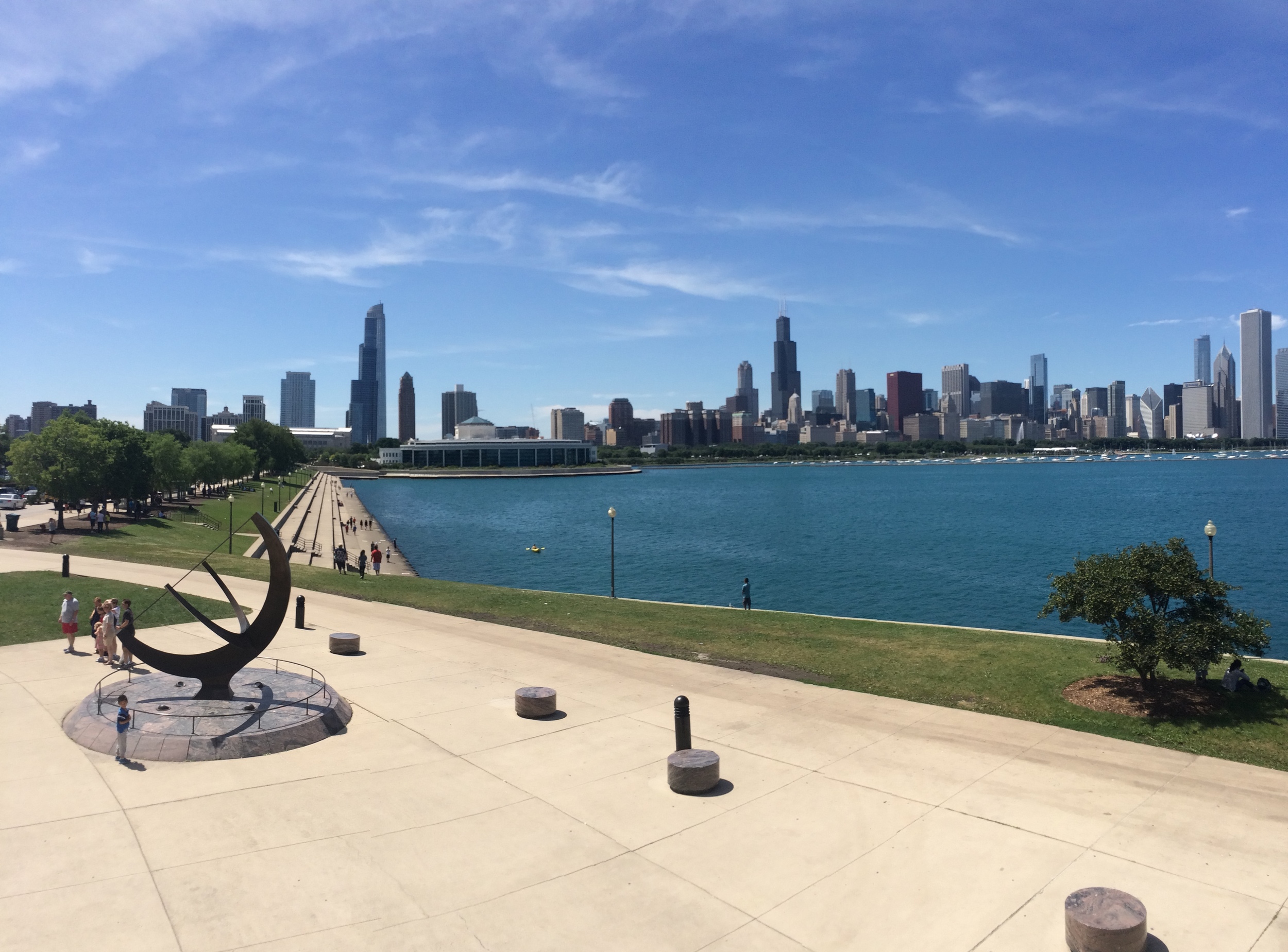 A vista que se tem da cidade, quando se está no café do Adler Planetarium . 