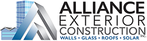 Alliance Exterior Construction Website, branding, brochures, sales collateral, signage, office graphics, printing and corporate identity.