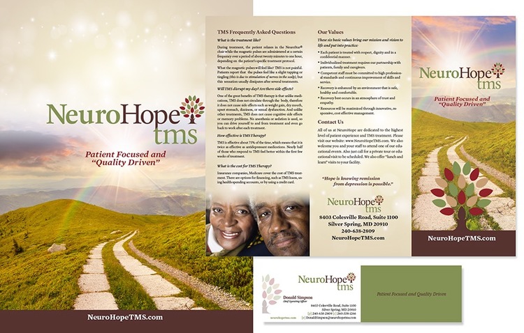 NeuroHope TMS Website and brochure, corporate branding/logo, sales materials