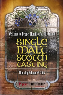 Pepper Hamilton Annual Malt Scotch Tasting Event Brochure