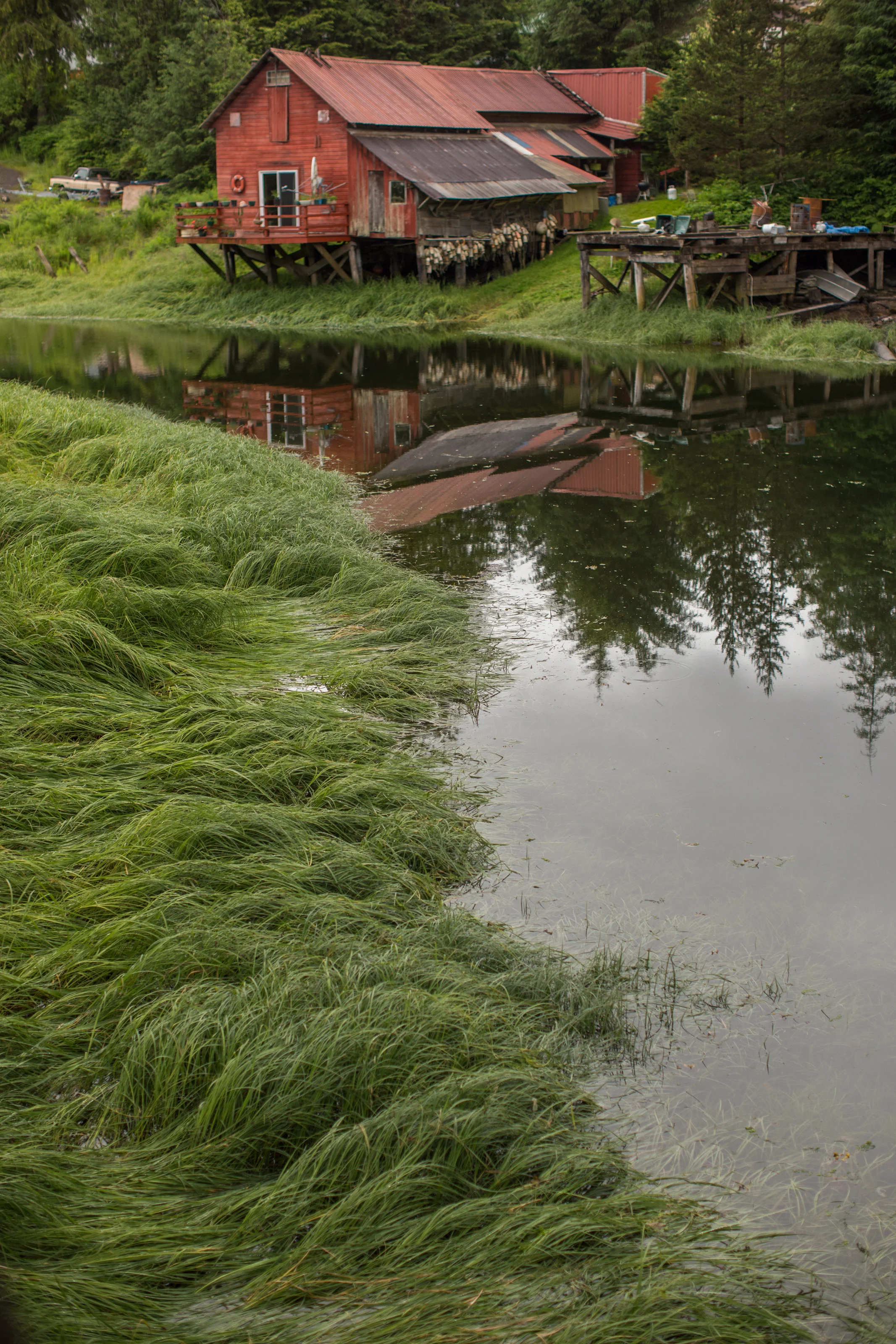 Residential neighborhood in the Alaskan fishing village of Petersburg, Alaska.