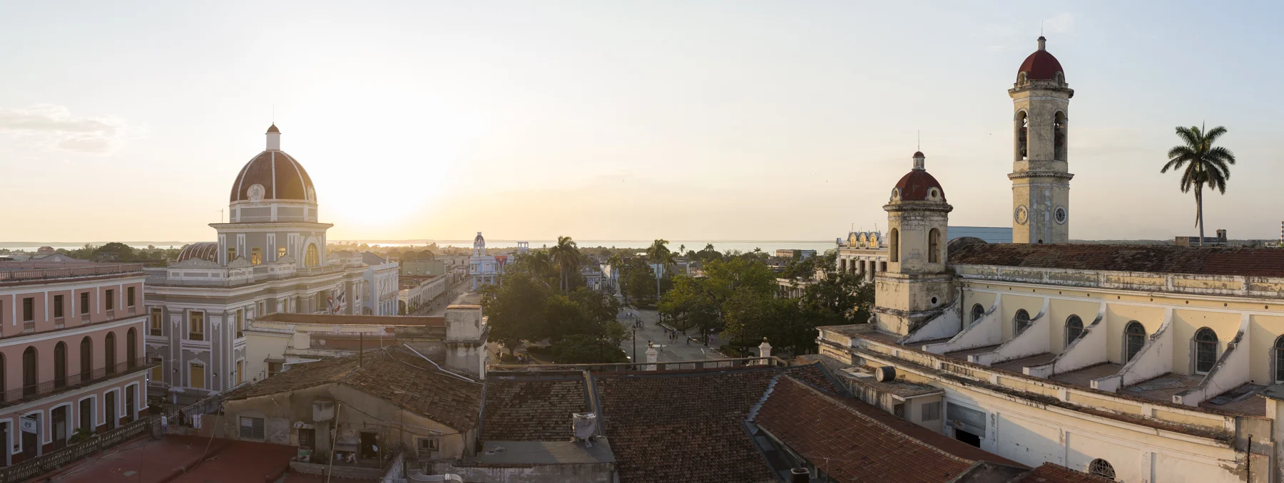 Panorama of Cienfuegos, Cuba from La Union Hotel.