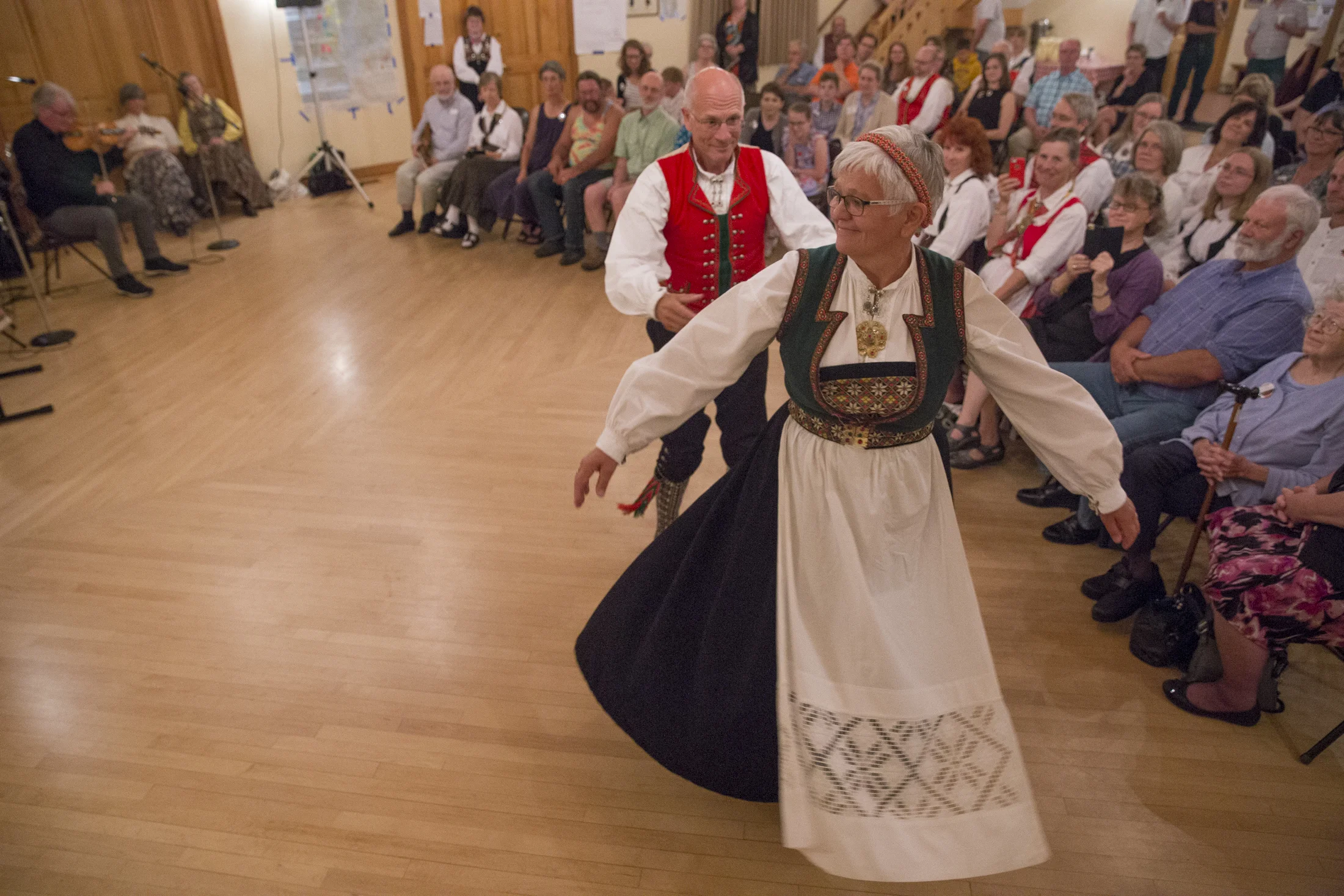 Brit and Per Oyvind travel from Hardanger, Norway to teach and present Springar dance classes from the Hardanger region of Norway to the 2018 Hardanger Fiddle Music and Dance Workshop in Dodgeville, WI.