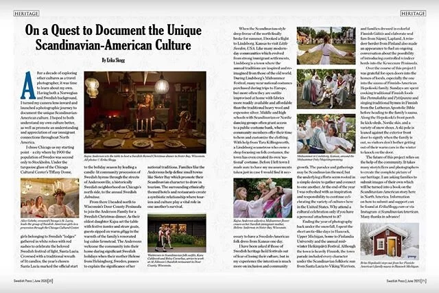June’s issue of @swedishpress highlighting the @scandinavianamerican work is out! @kajjjjjjjjsa @visitlindsborg @aljohnsons @johanhepokoski