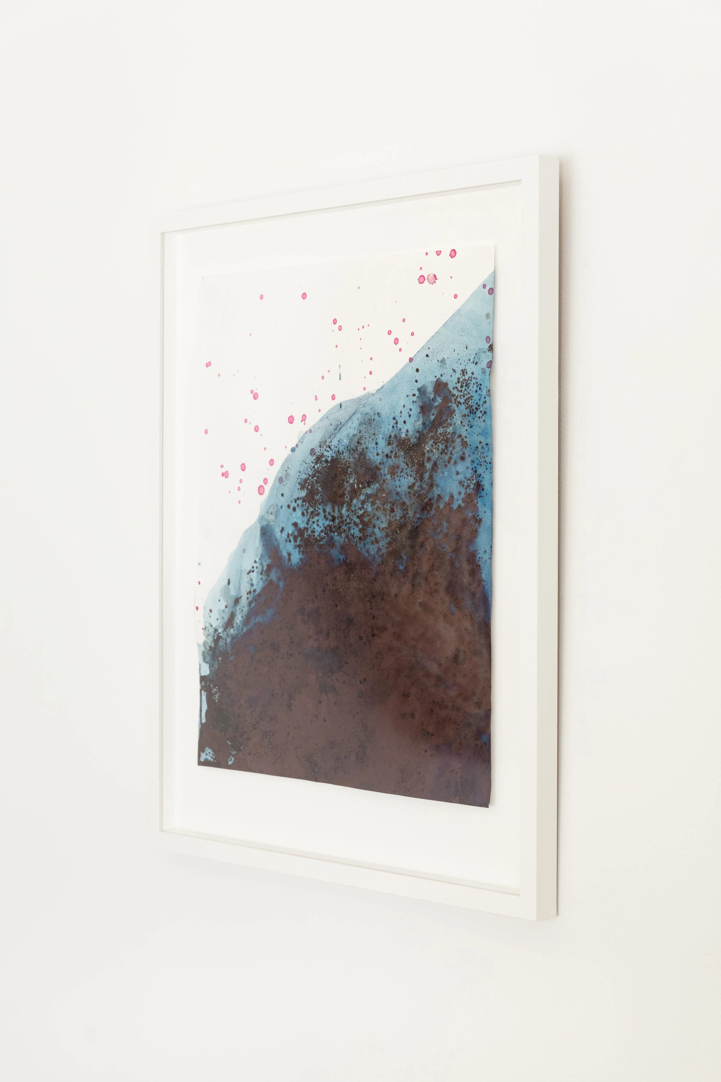 Texas Desert II , 2017, cotton paper, indigo, poke berries, 21.5 x 25.5 inches framed