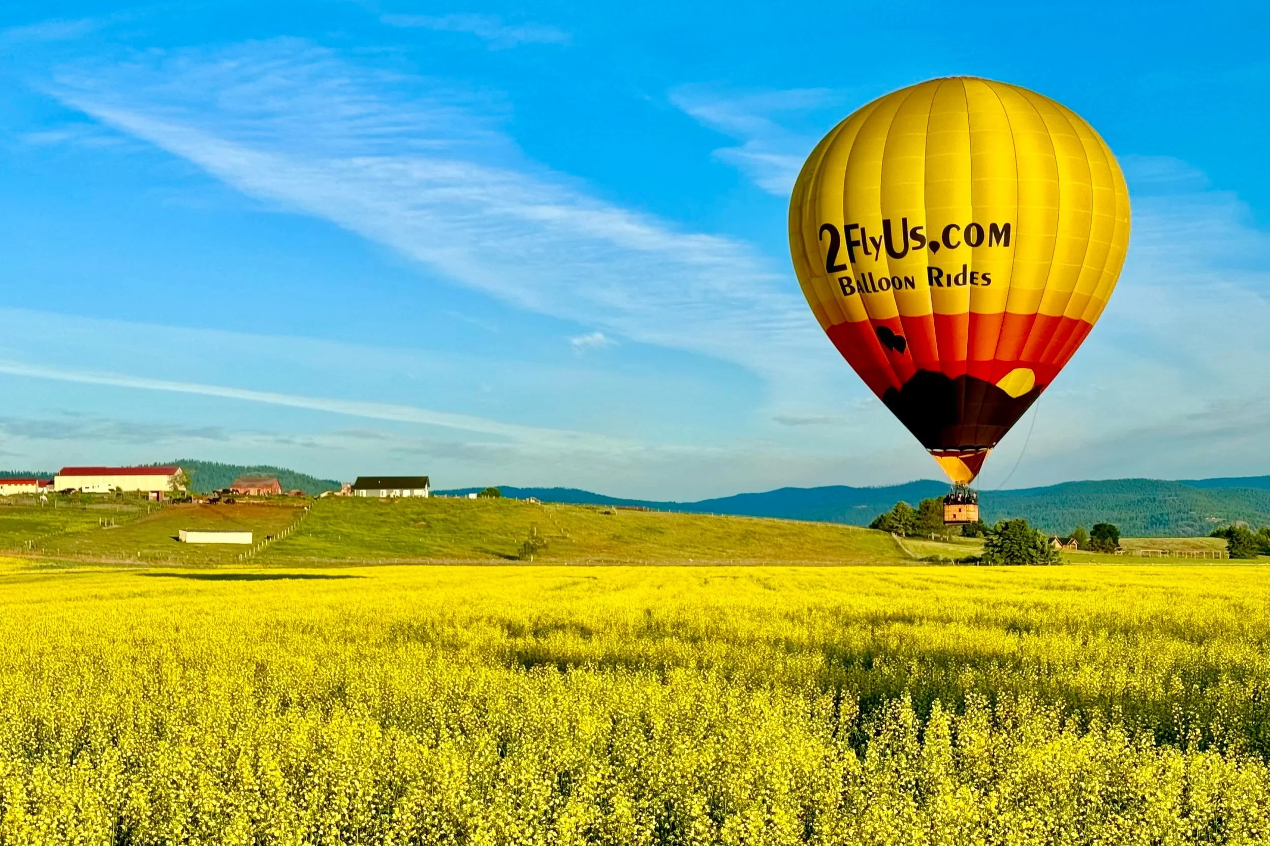 Summer mountain view in the Flathead Valley near Kalispell Montana