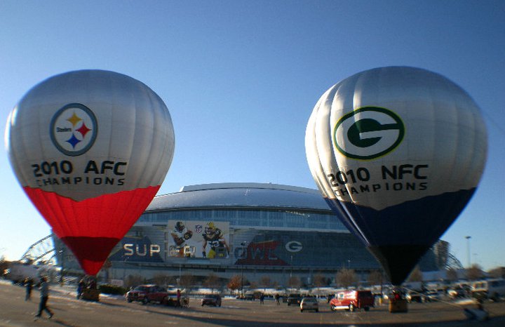 2010 NFL Superbowl hot air balloons.