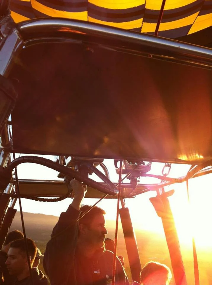 Pilot Kevin Flanagan on a sunrise balloon flight.