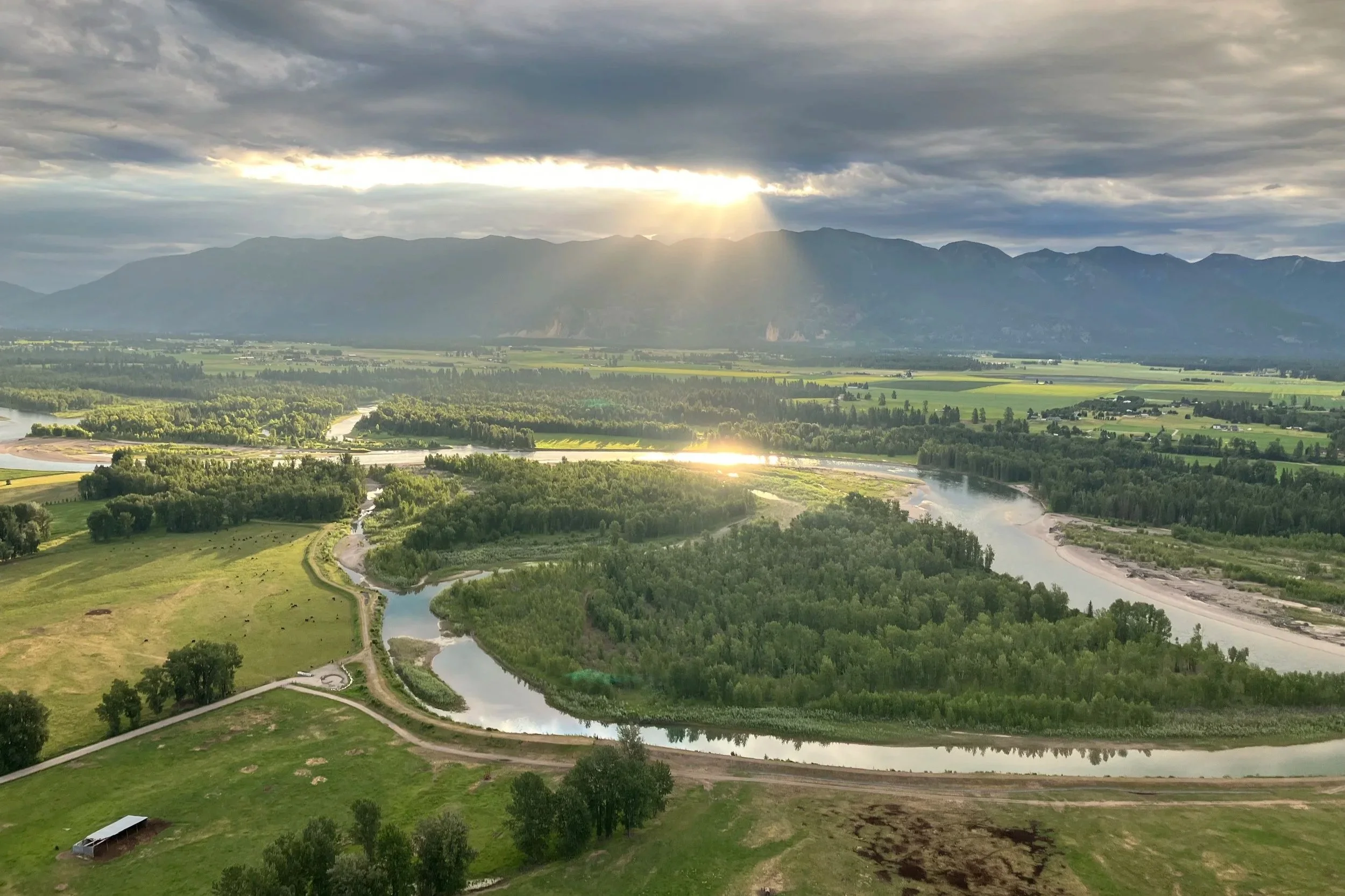 Sunrise mountain view near Kalispell Montana