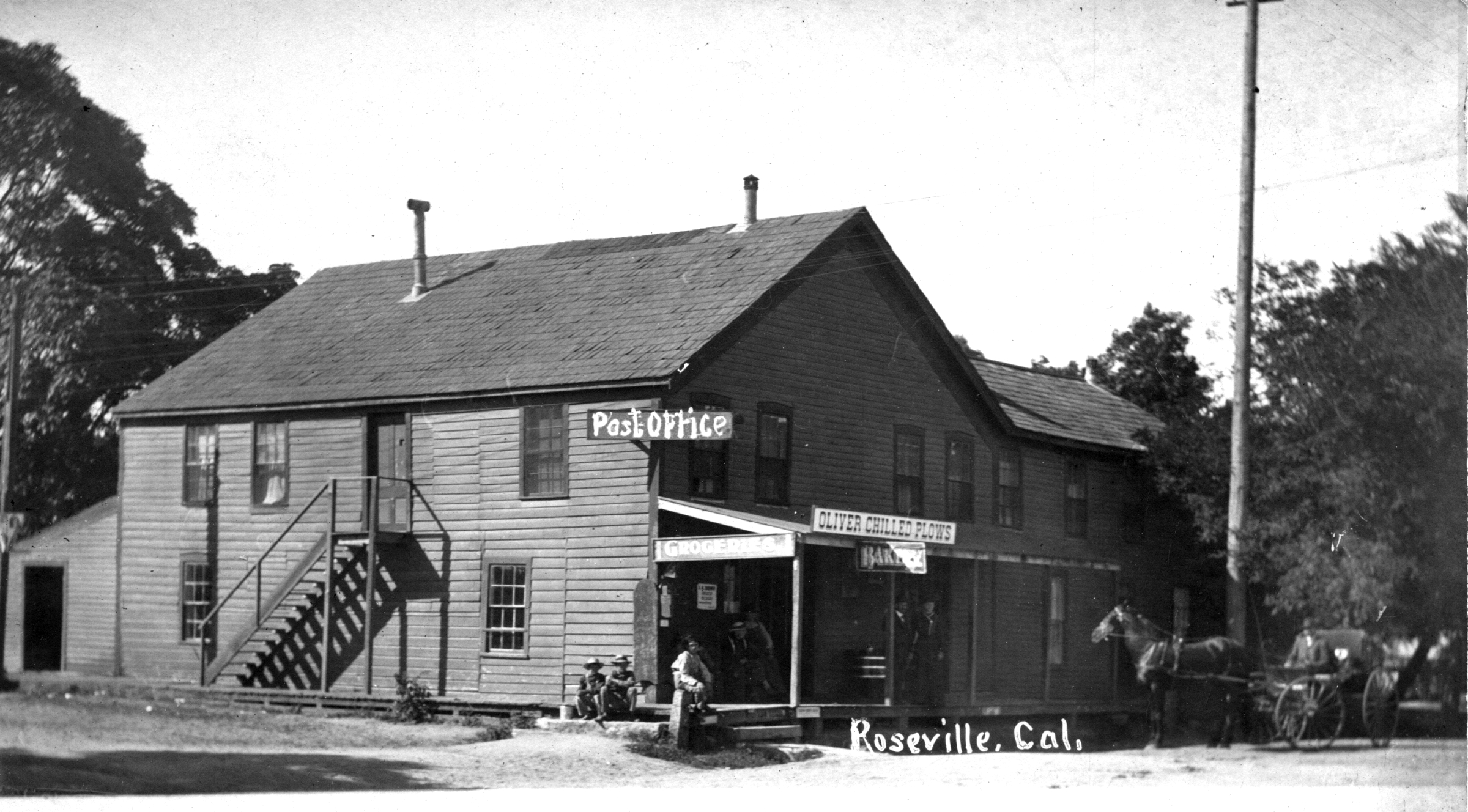 Lee Thomas mercantile store was Roseville's first store and this is where Lottie served as postmistress.