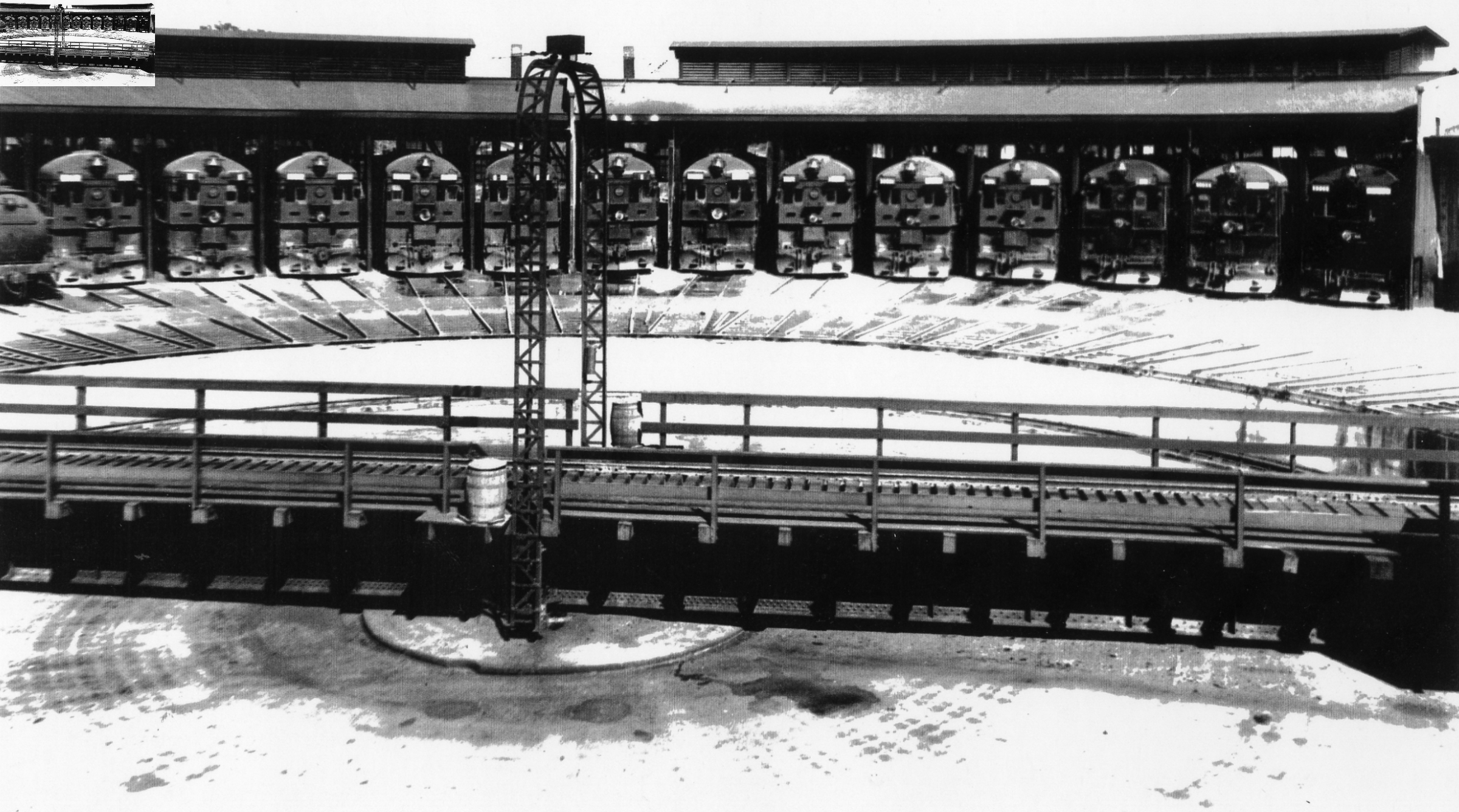 The Roundhouse at Roseville railyard circa 1940.