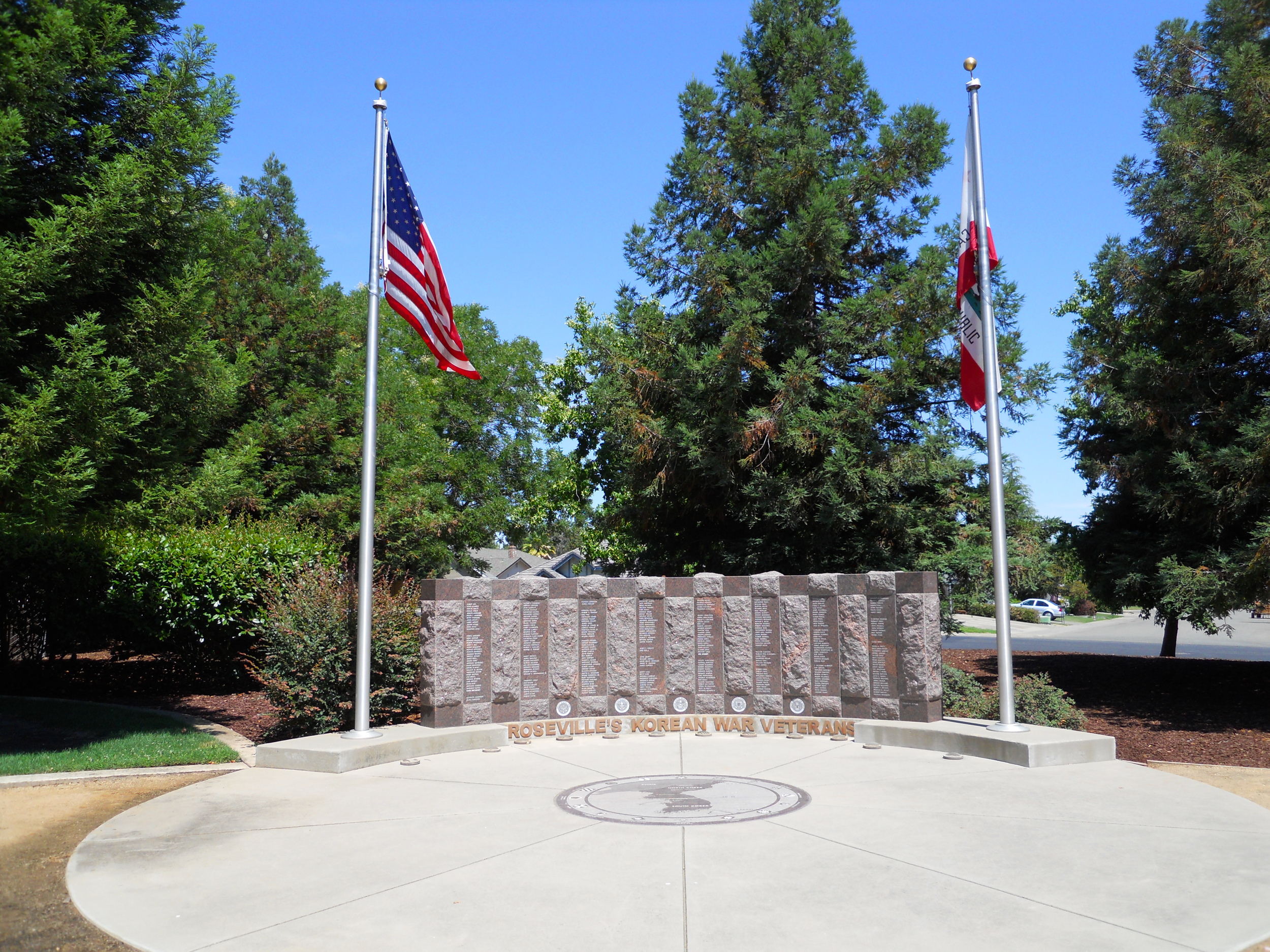 The monument to "Roseville's Korean War Veterans" was installed in 2000.