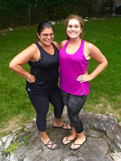 Michelle & Julia heading to their *favorite* Poise class! :)