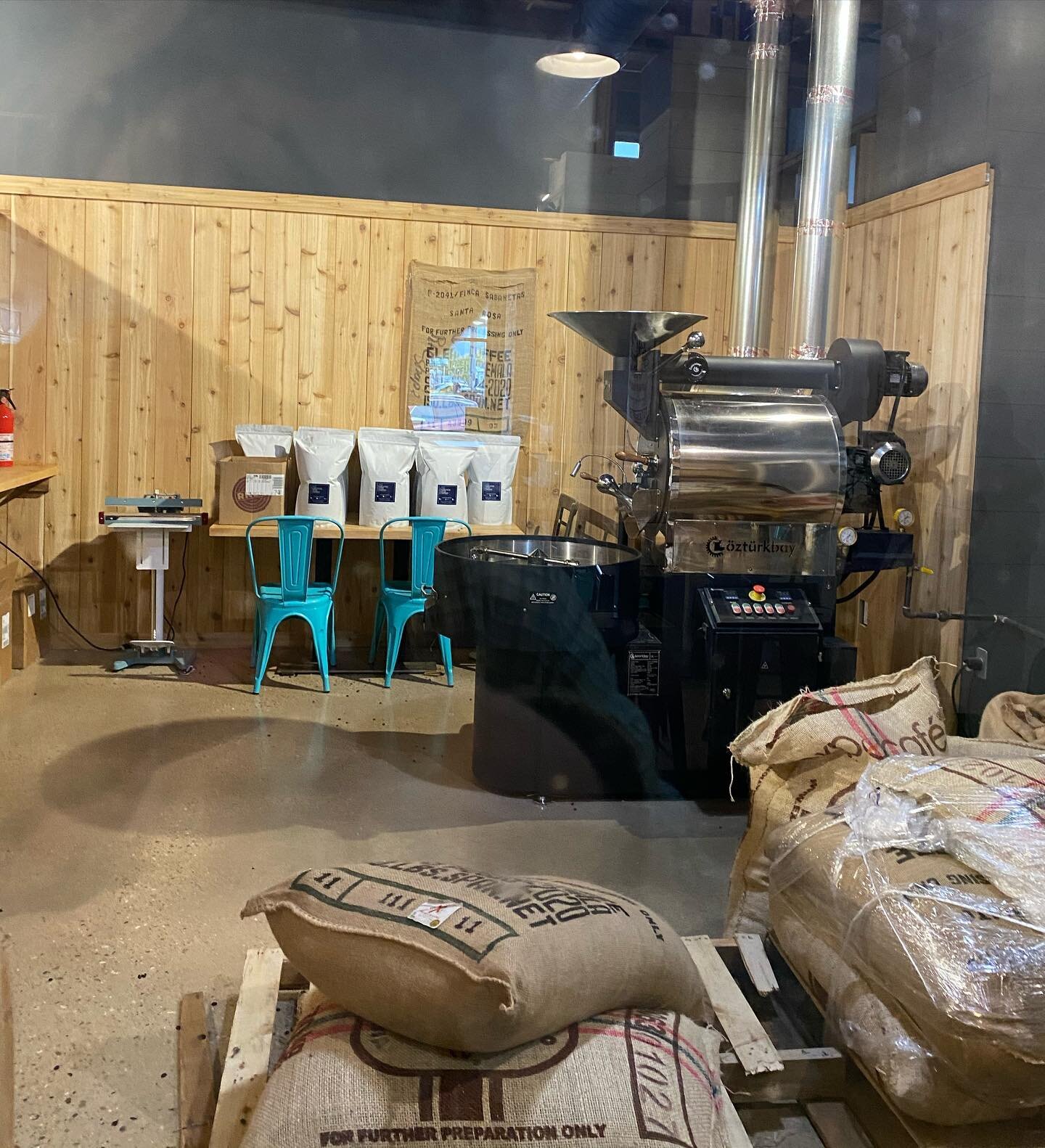 🚨Spotted! At @lakecharlevoixcoffeecompany in Boyne City, MI not only do they use fair trade coffee beans, but they roast their own beans&hellip;a process you can watch when sipping your morning joe. This summer, keep an eye out for businesses that s