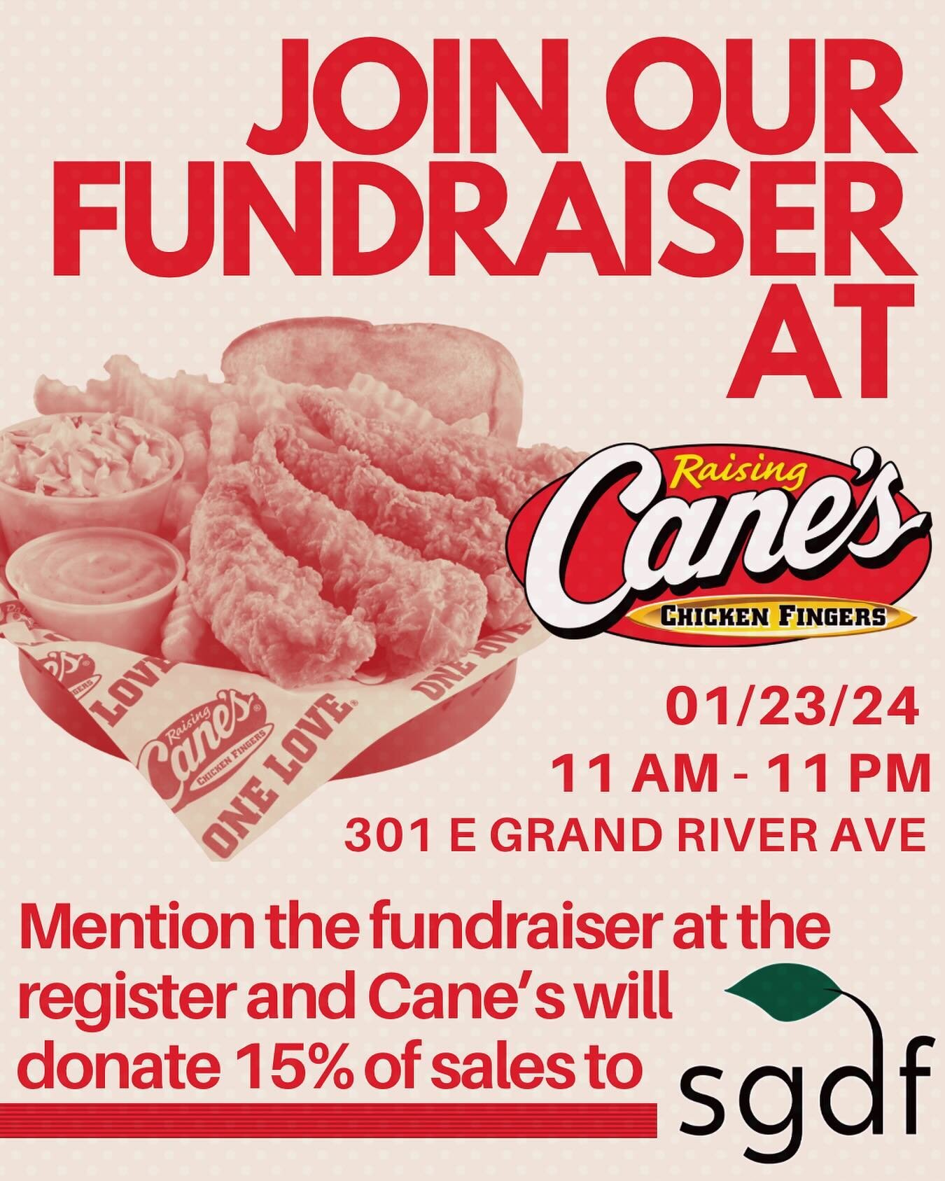 Craving Cane&rsquo;s? Support Spartan Global Development Fund this Tuesday from 11 am - 11 pm at @raisingcanesmsu by mentioning SGDF at the register. 15% of sales goes to SGDF, so we can continue to aid aspiring entrepreneurs all over the globe! 🌎 ?