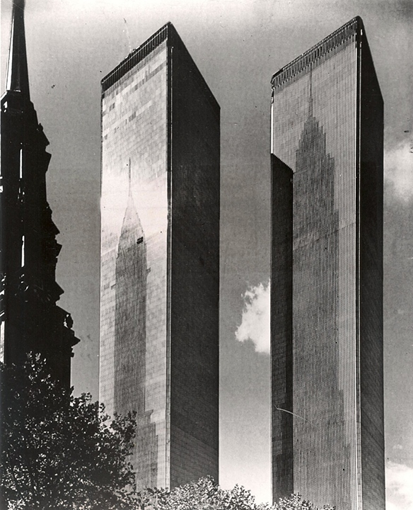 Proposal for Shadows of the Empire State and Chrysler Buildings on the North Sides of the World Trade Towers