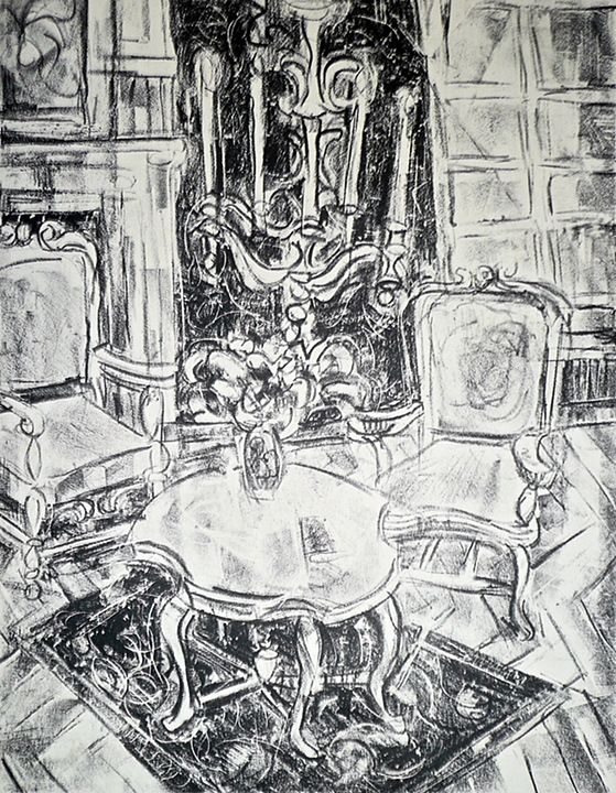     Palace Interior (  1956)      lithograph,&nbsp;  11" x 9”     