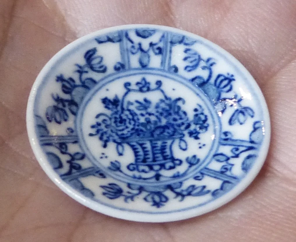 Rare Museum-Quality Delft Blue Porcelain Flower Basket Platter