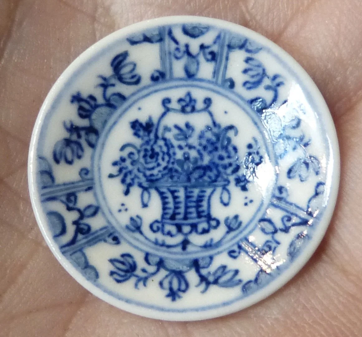 Rare Museum-Quality Delft Blue Porcelain Flower Basket Platter
