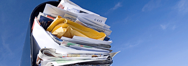 phone to card... and a pile of mail.