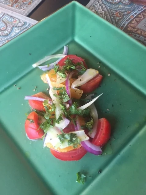 The box also contained beets and fennel. Along with onions and oranges, they became a tasty salad.