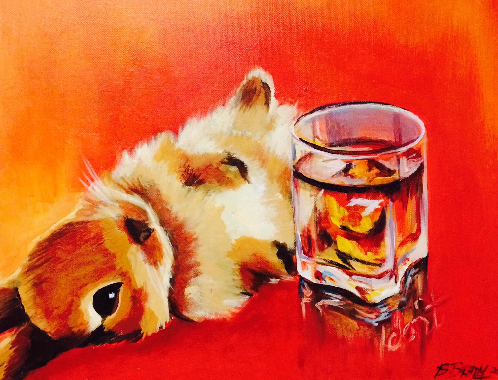 Drunk Bunny (acrylic) 2014