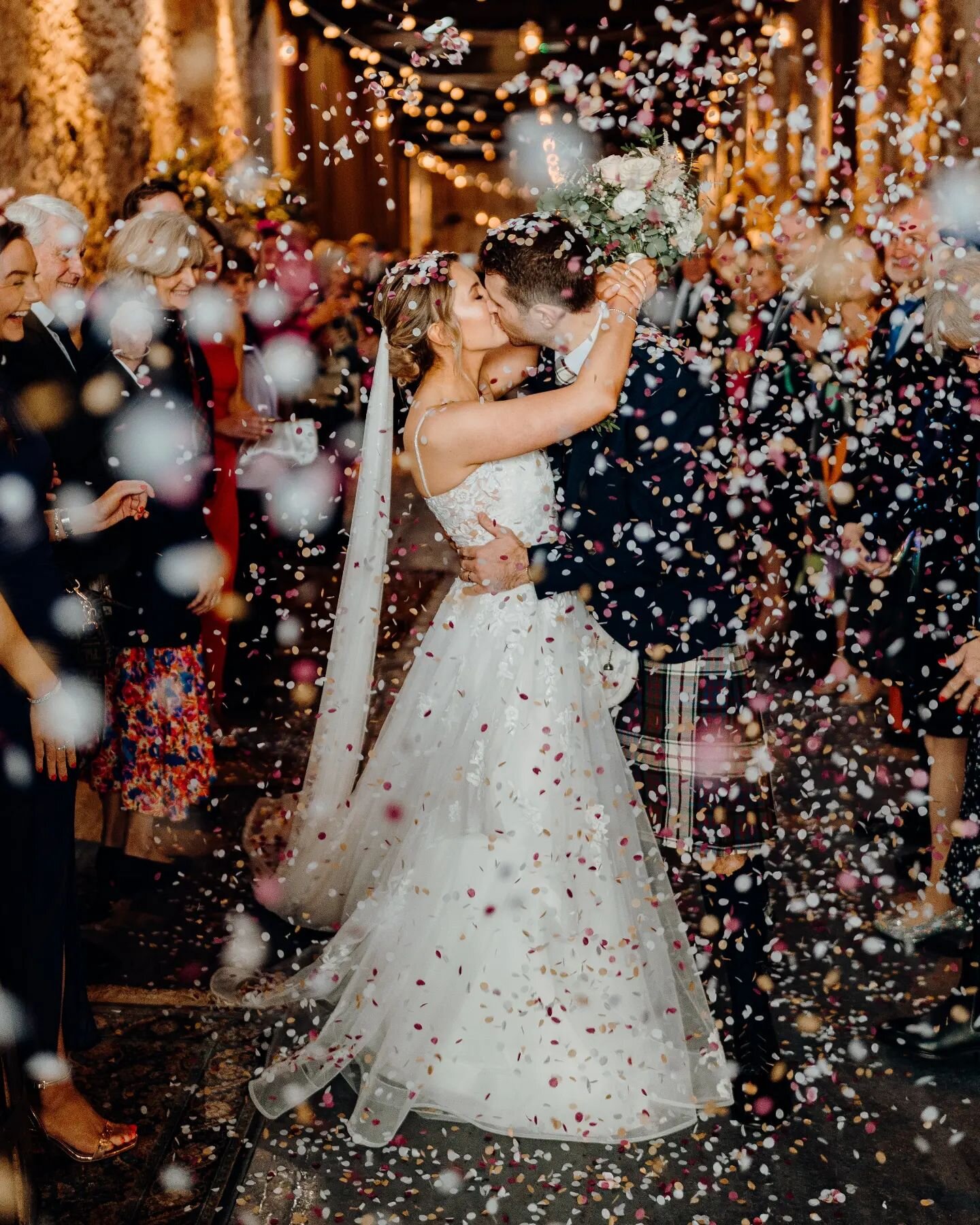 Throwback to the confetti shot of dreams with Rowan and Fraser at @kinkell_byre . Check out the last photo that was taken by my 2nd shooter on the day @mclellanphotography . I'd never be able to get this angle so having a 2nd photographer paid off ma