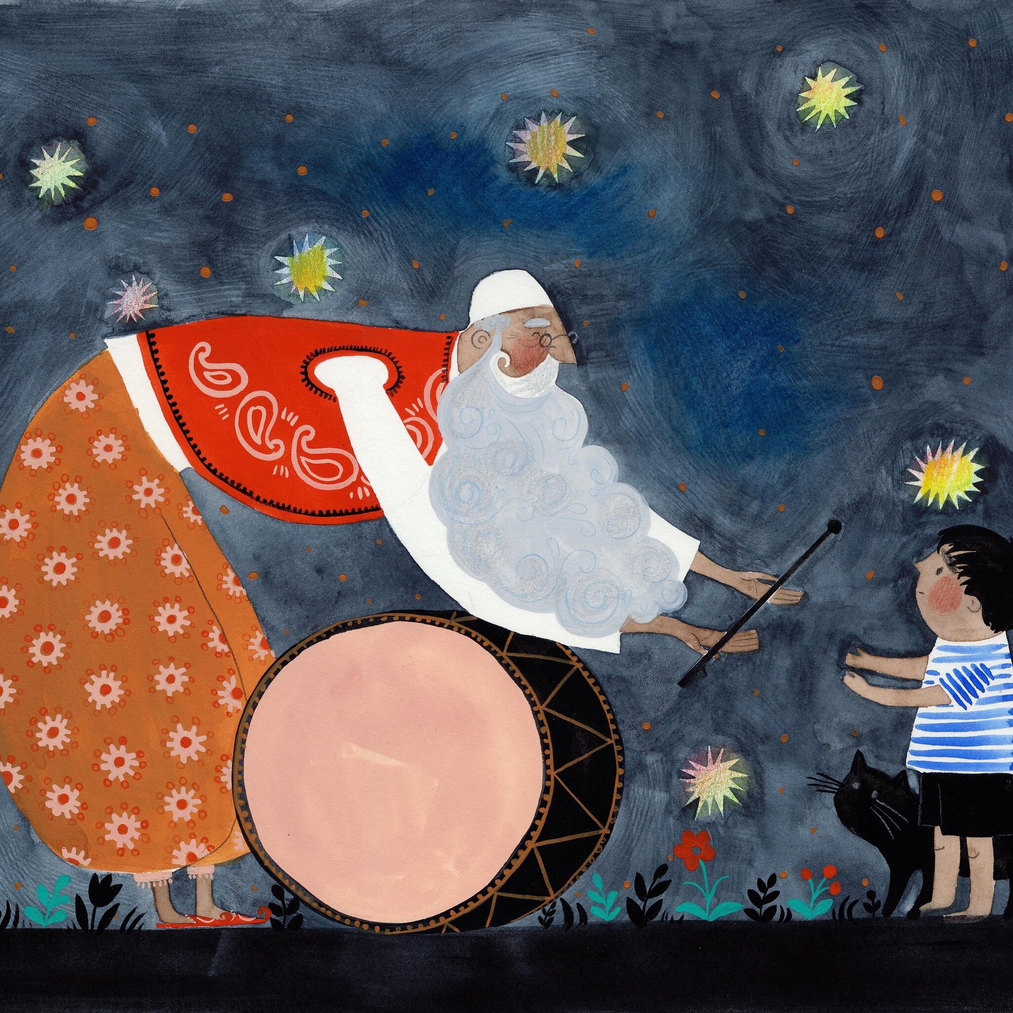 The Ramadan Drummer is a beloved figure from centuries old tradition. He appears during the month of Ramadan and wakes up families for their pre-dawn meal. The Ramadan Drummer walks around neighborhoods, beating his drum, and waking those observing t