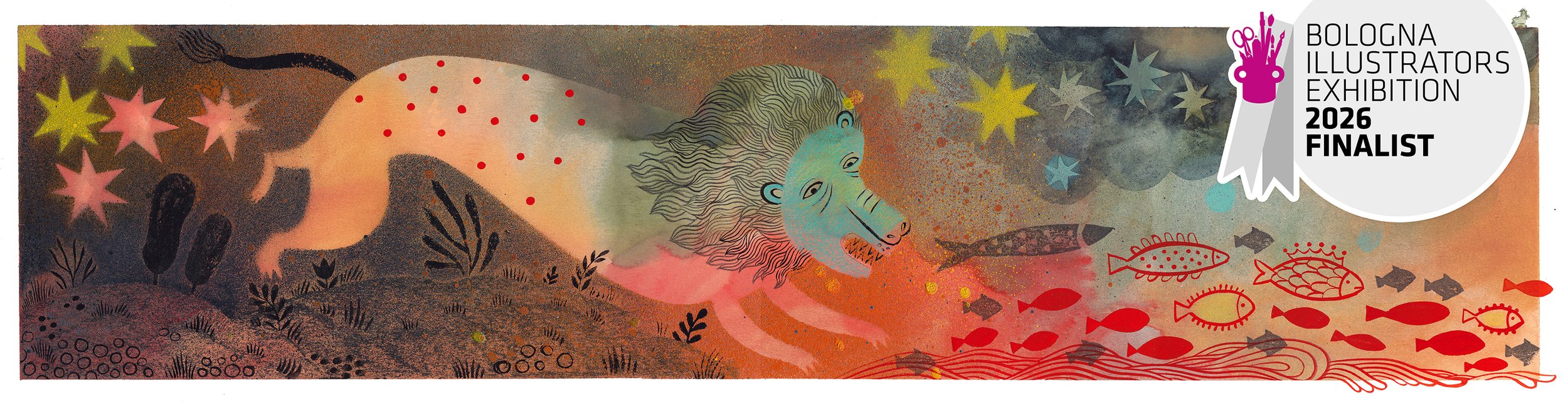 Starry Night Spectacular an Illustration by Dinara Mirtalipova Bologna Illustrators Exhibition FINALIST