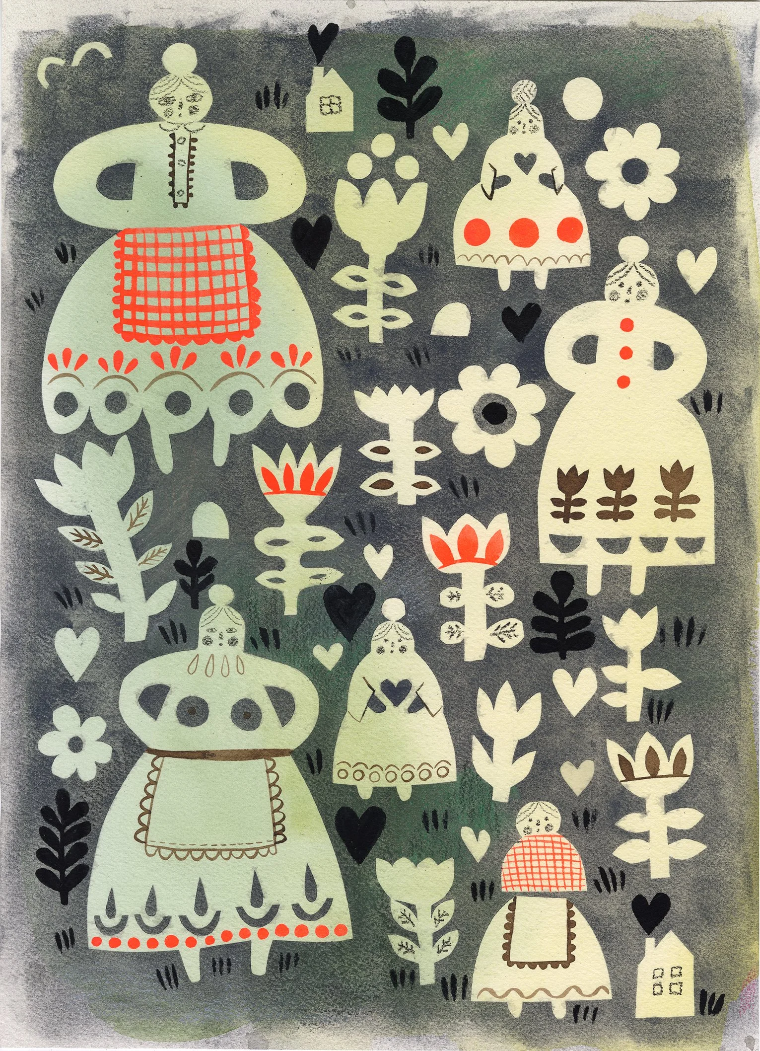 Paper Cut Up Dolls an Illustration by Dinara Mirtalipova www.mirdinara.com