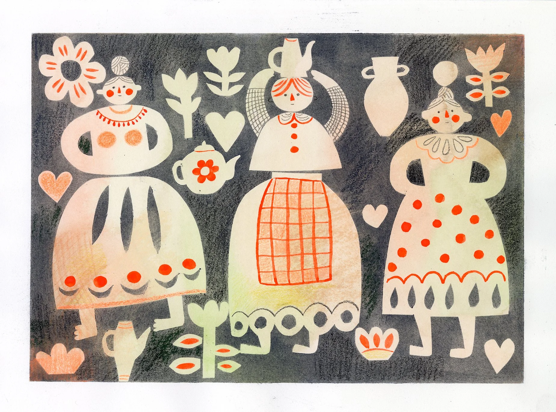 Paper Cut Up Dolls an Illustration by Dinara Mirtalipova www.mirdinara.com