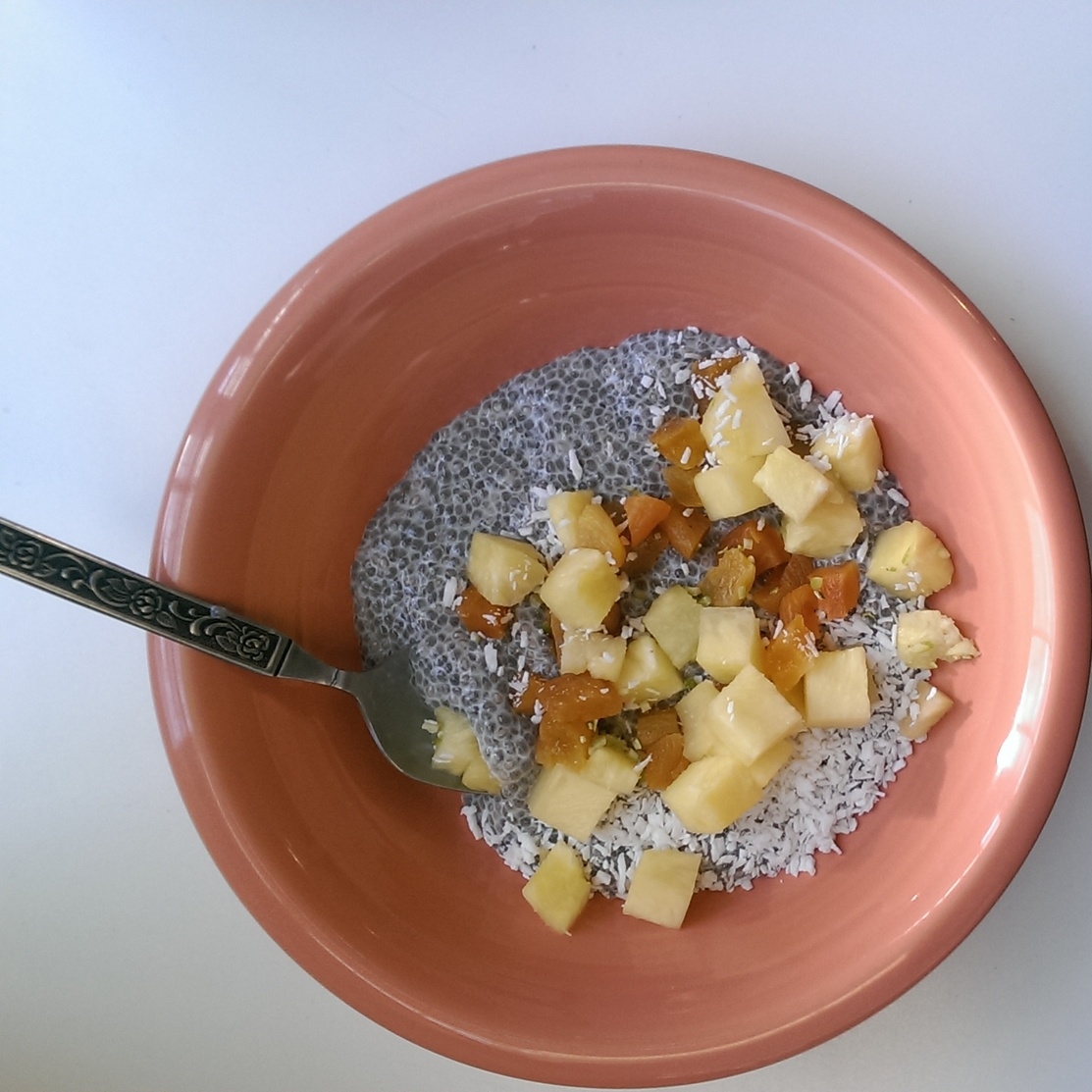 Chia Pudding with Dried Apricots and Pineapple
