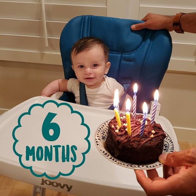 6 months old! One word: food. This kid had his first taste of solid food today (avocado) and loved it. #sixmonthsold #allsetwithrhett