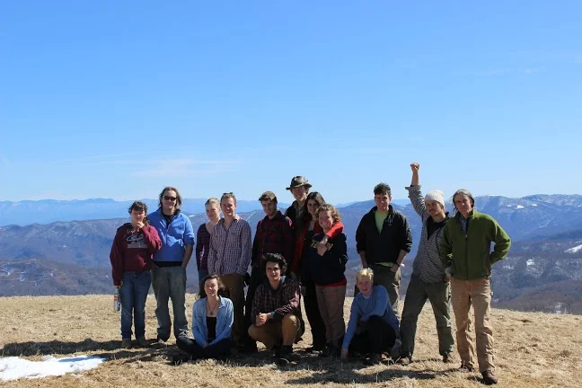 The students who enrolled in the Warren Wilson College Appalachian Semester (and David Ellum) on Max Patch
