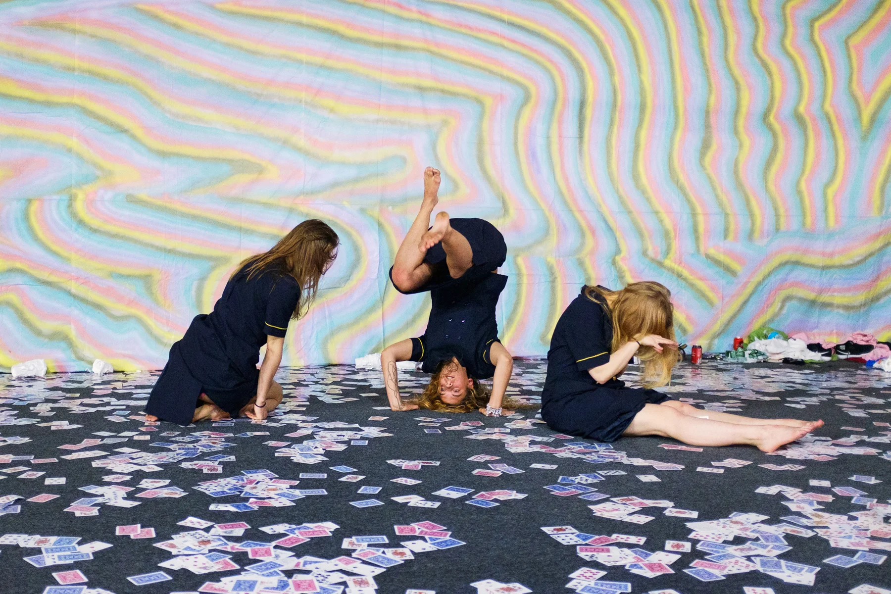 February 8, 2018 - Mexico City, Mexico: Part of a performance piece by Mårten Spångberg entitled "Herradura Reposado" after the tequila brand, which is one of the sponsors of the Material Art Fair. (GOOD Magazine/Mallika Vora)