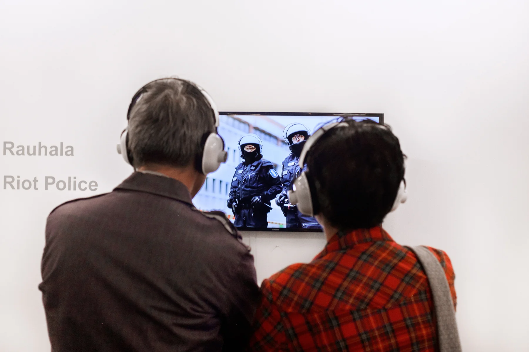 February 8, 2018 - Mexico City, Mexico: "Jouha / Riot Police" by Annika Rauhala, presented by MUU Galleria from Helsinki, at the Material Art Fair. (GOOD Magazine/Mallika Vora)