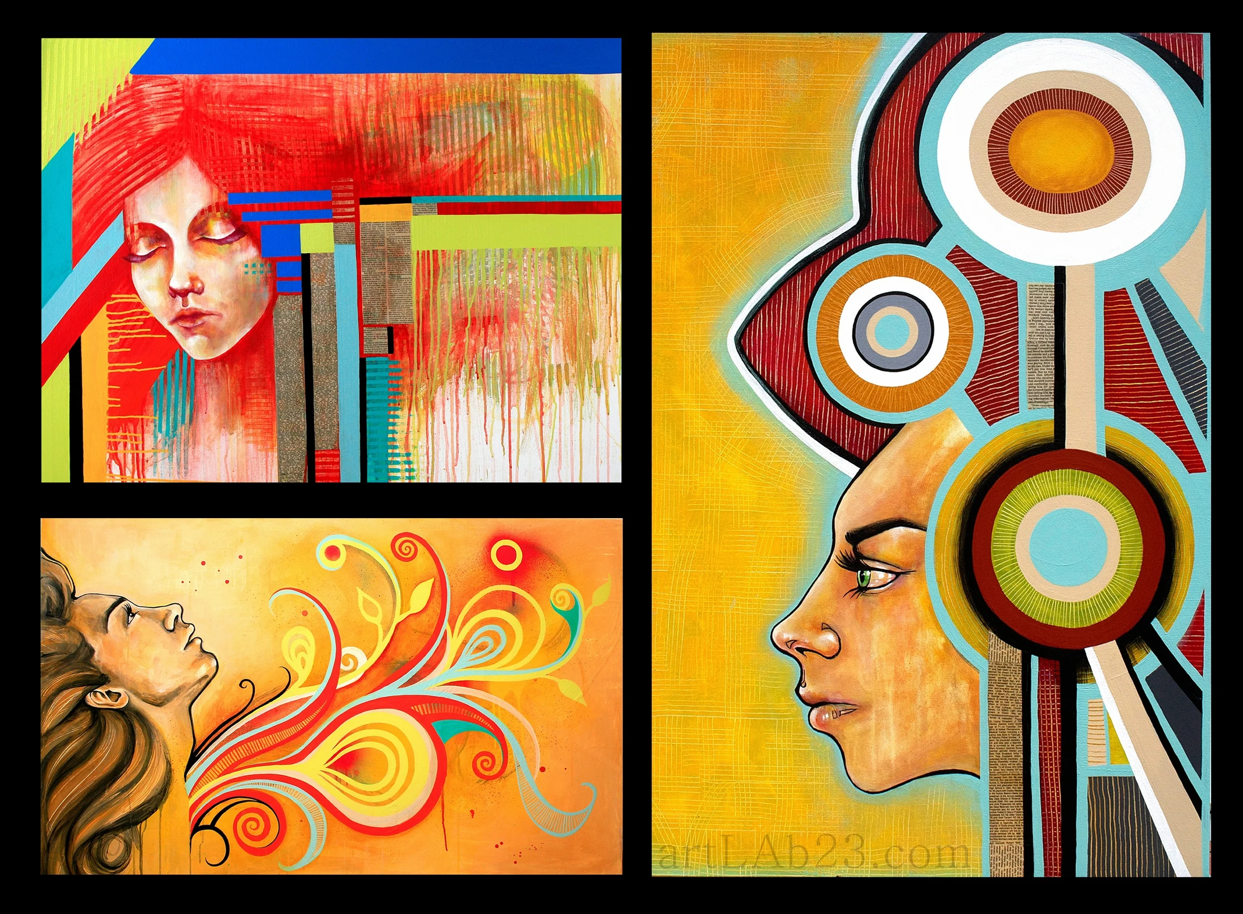 Some recent paintings of mine featuring female faces.