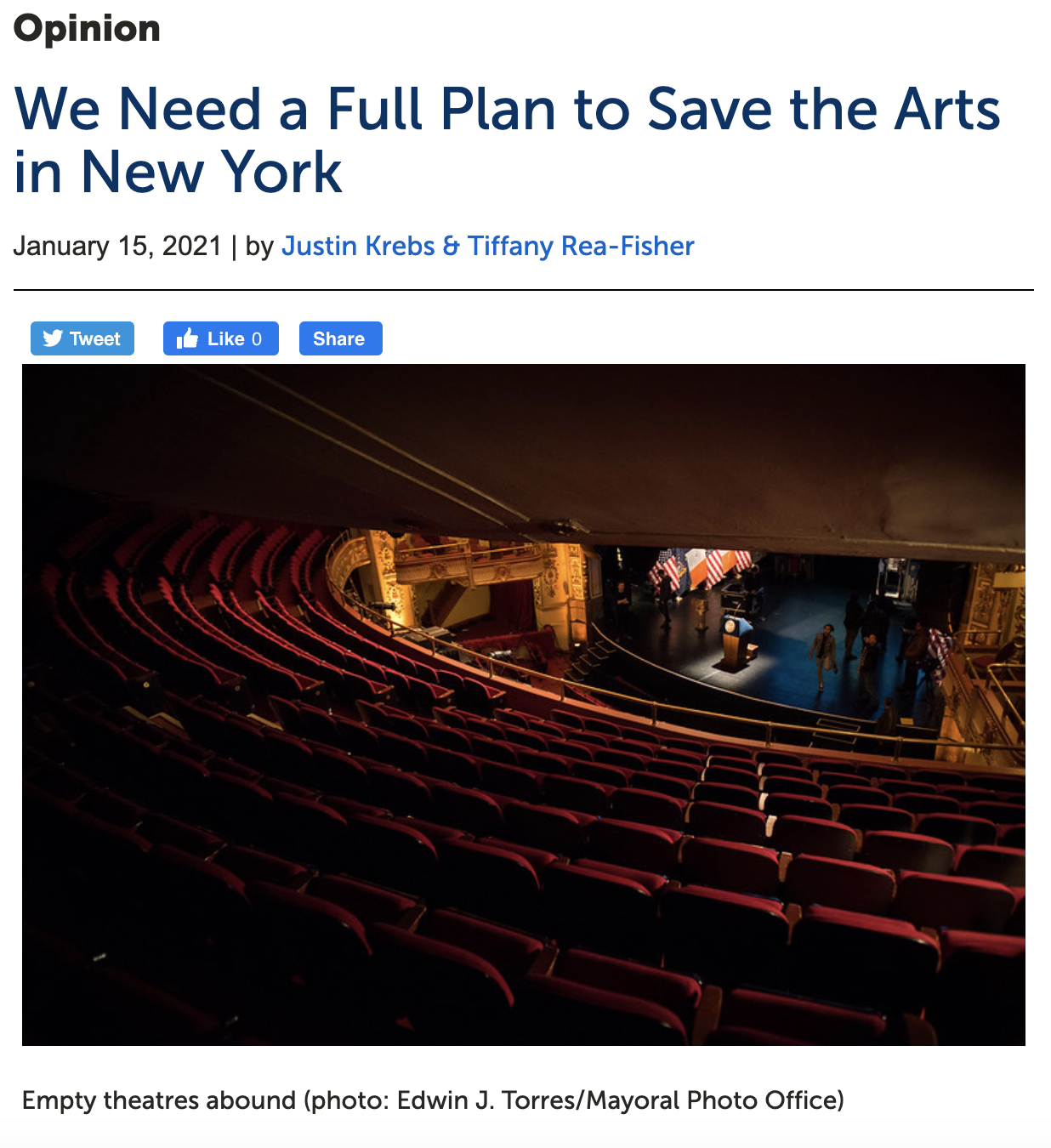 We Need a Full Plan to Save the Arts in New York