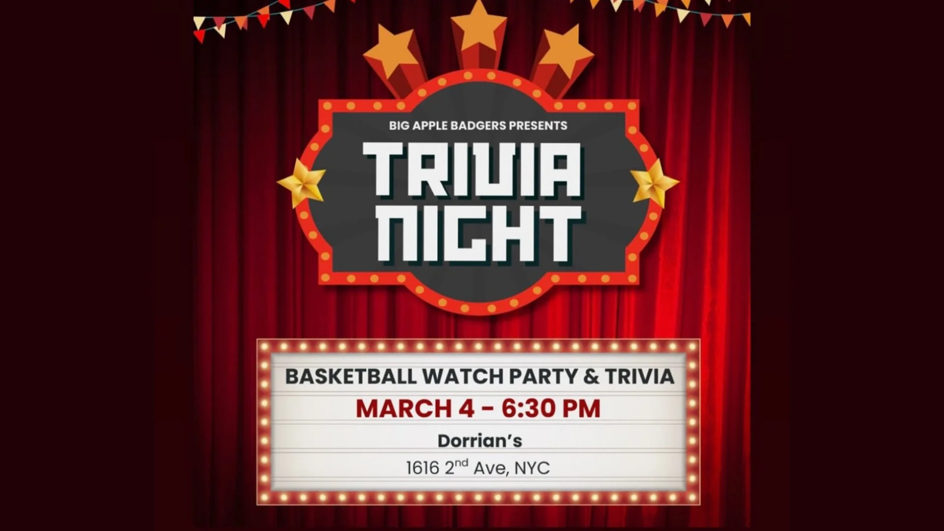 Wisconsin Badgers Basketball Watch Party and Trivia Night