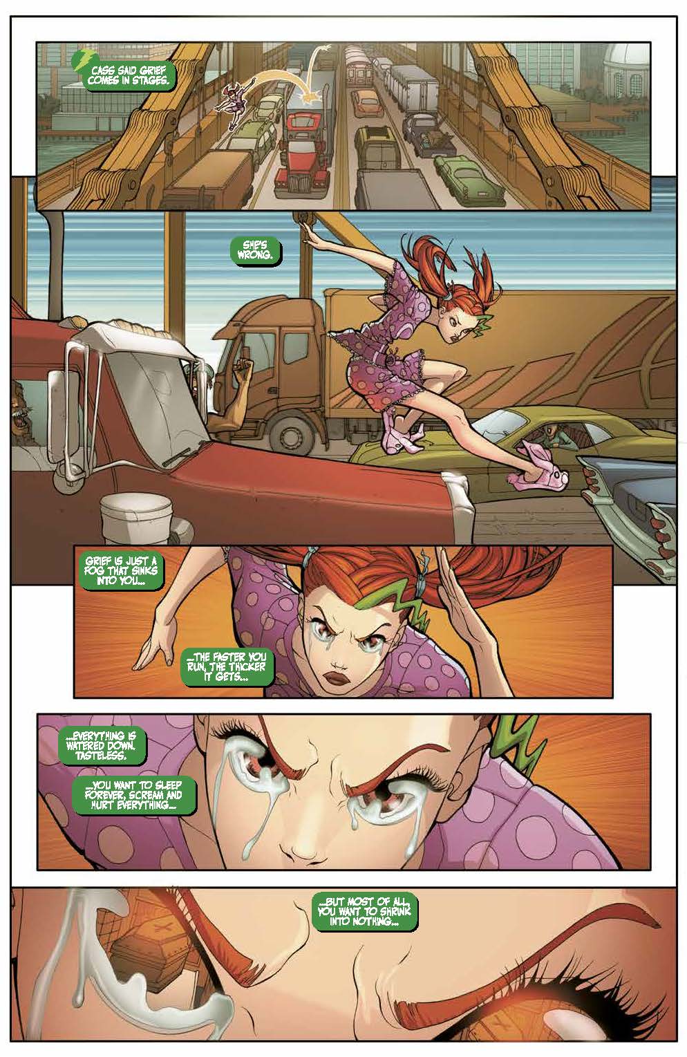 The 1st page from " Force in Mourning", found in the CyberForce: Artifacts #0 Anthology. Art by Francesca Aureli