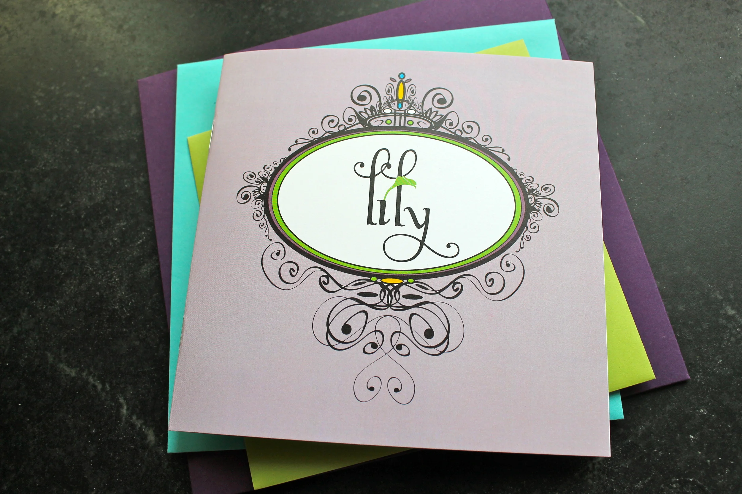 2. Lily Haime's Invitation Book Cover and Suite Envelopes.JPG