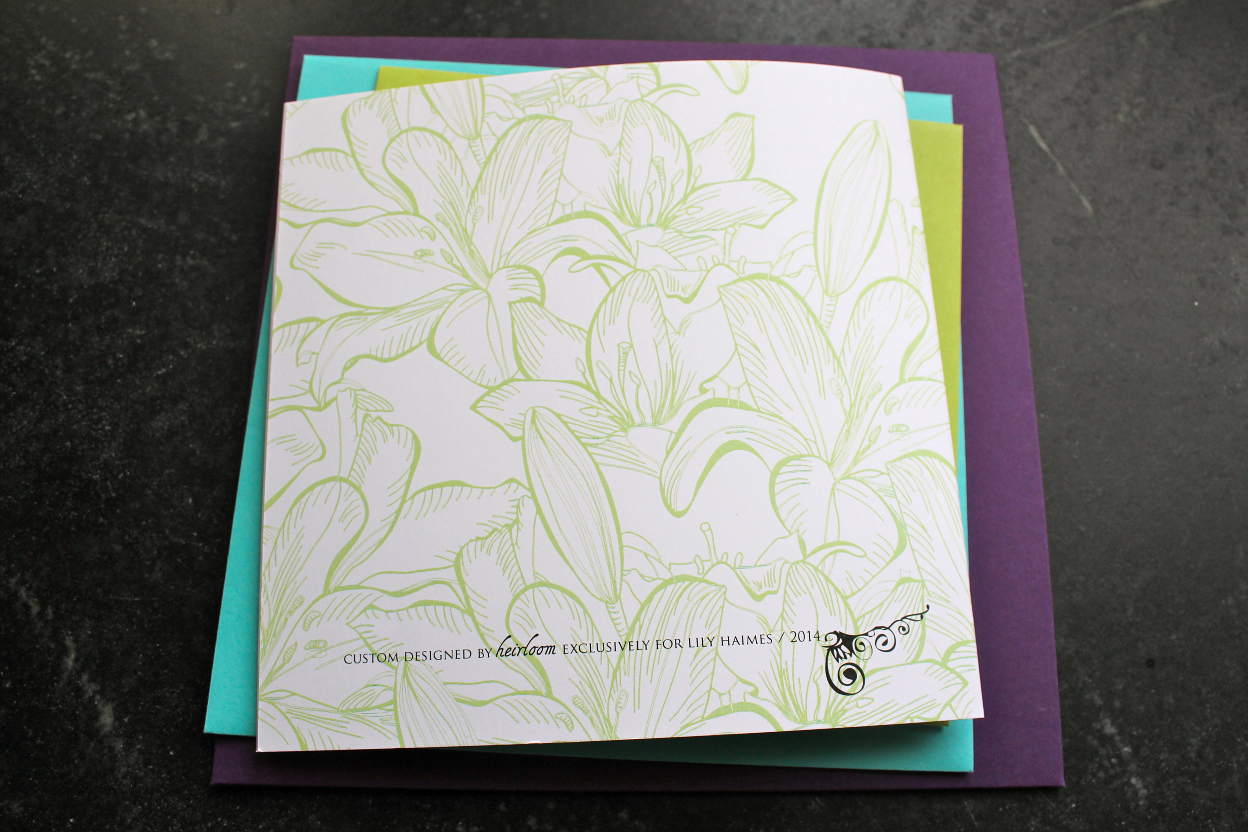 Back of Lily's Invitation Book